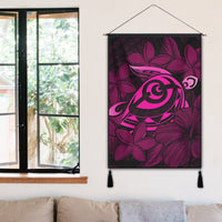 Hawaiian Turtle Hibiscus Plumeria Kanaka Polynesian Hanging Poster Pink - Soft Style - AH - Polynesian Pride