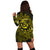 Hawaiian Turtle Hibiscus Plumeria Kanaka Polynesian Hoodie Dress Yellow - Soft Style - AH - Polynesian Pride