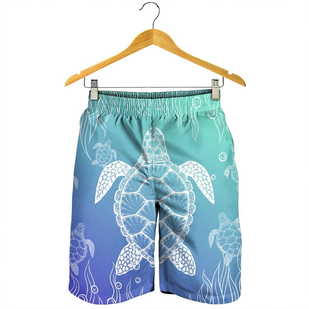 Hawaiian Turtle In The Sea Polynesian Men's Shorts - AH - Polynesian Pride