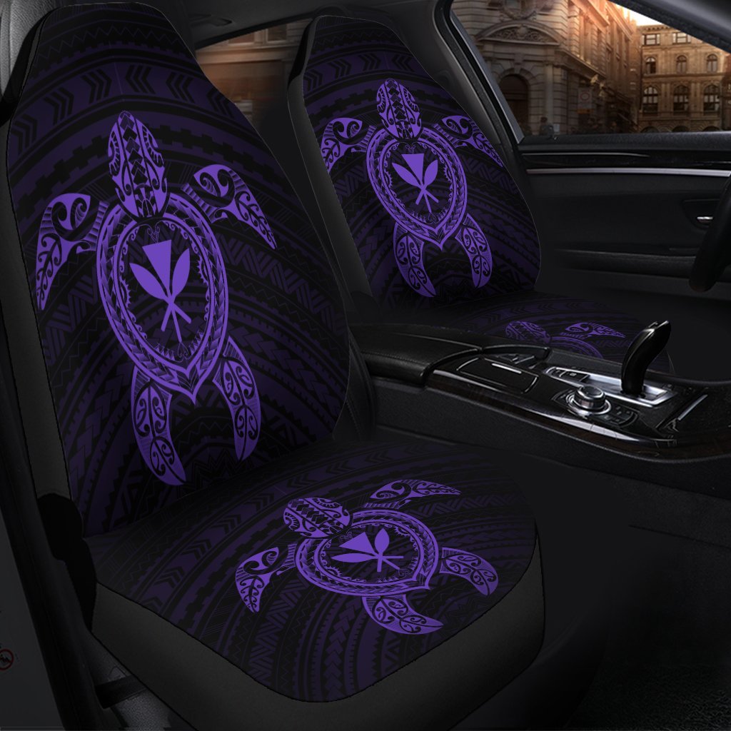 Hawaiian Turtle Kanaka Polynesian Car Seat Covers - Purple - AH - Polynesian Pride