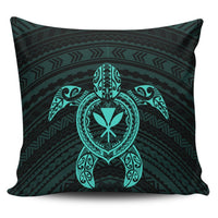 Hawaiian Turtle Kanaka Polynesian Pillow Covers - Turquoise - AH Pillow Covers Black - Polynesian Pride