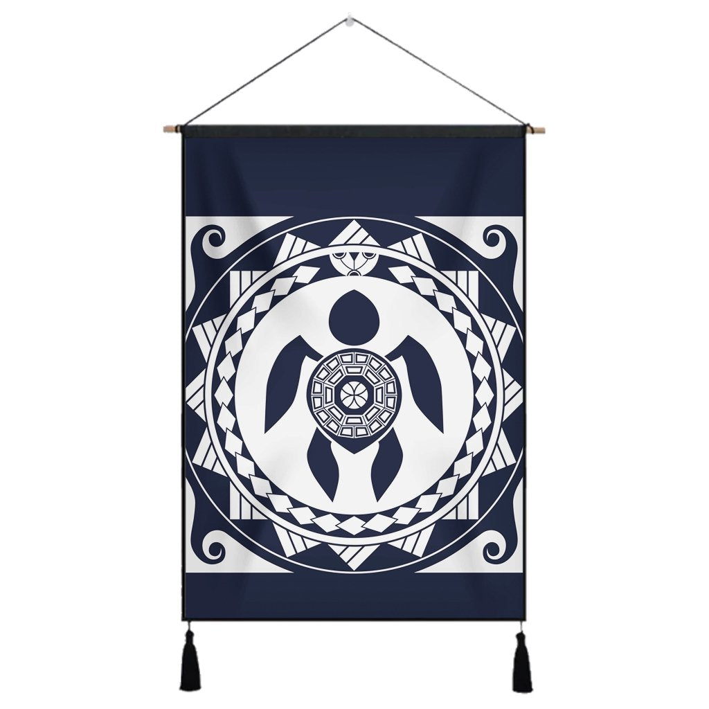 Hawaiian Turtle Pattern Hanging Poster - AH Hanging Poster Cotton And Linen - Polynesian Pride