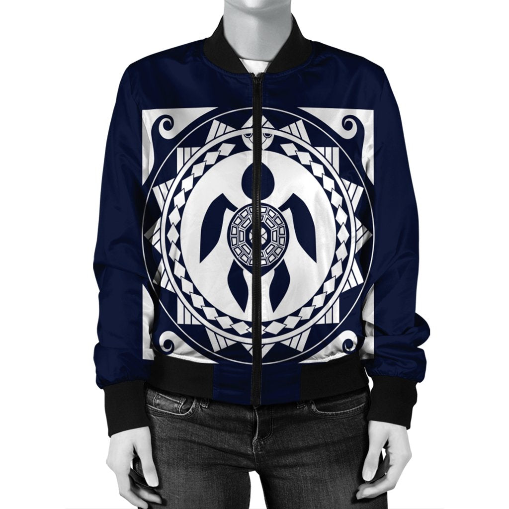 Hawaiian Turtle Pattern Bomber Jacket - AH - Polynesian Pride