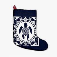 Hawaiian Turtle Pattern Christmas Stocking - AH Christmas Stocking 26 X 42 cm Black - Polynesian Pride