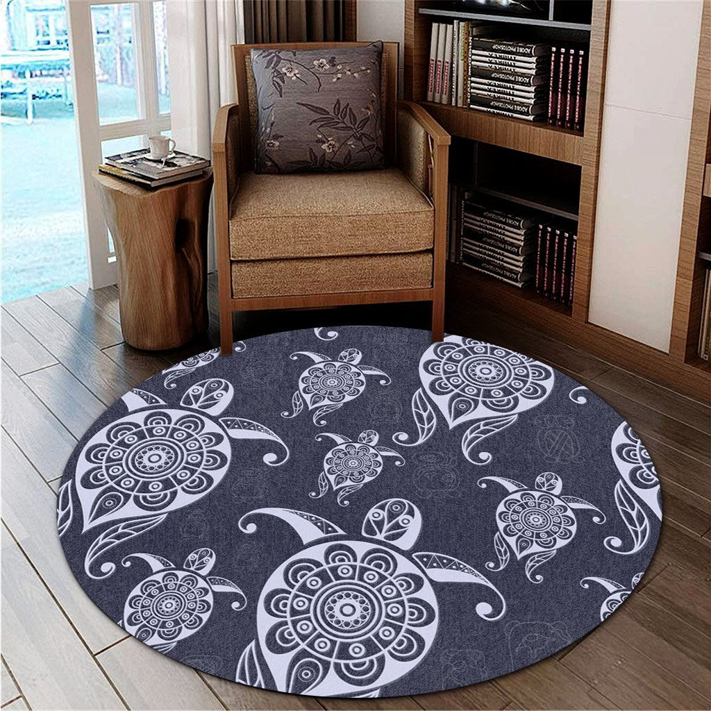 Hawaiian Turtle Pattern Wonderfull Round Carpet - AH - Polynesian Pride