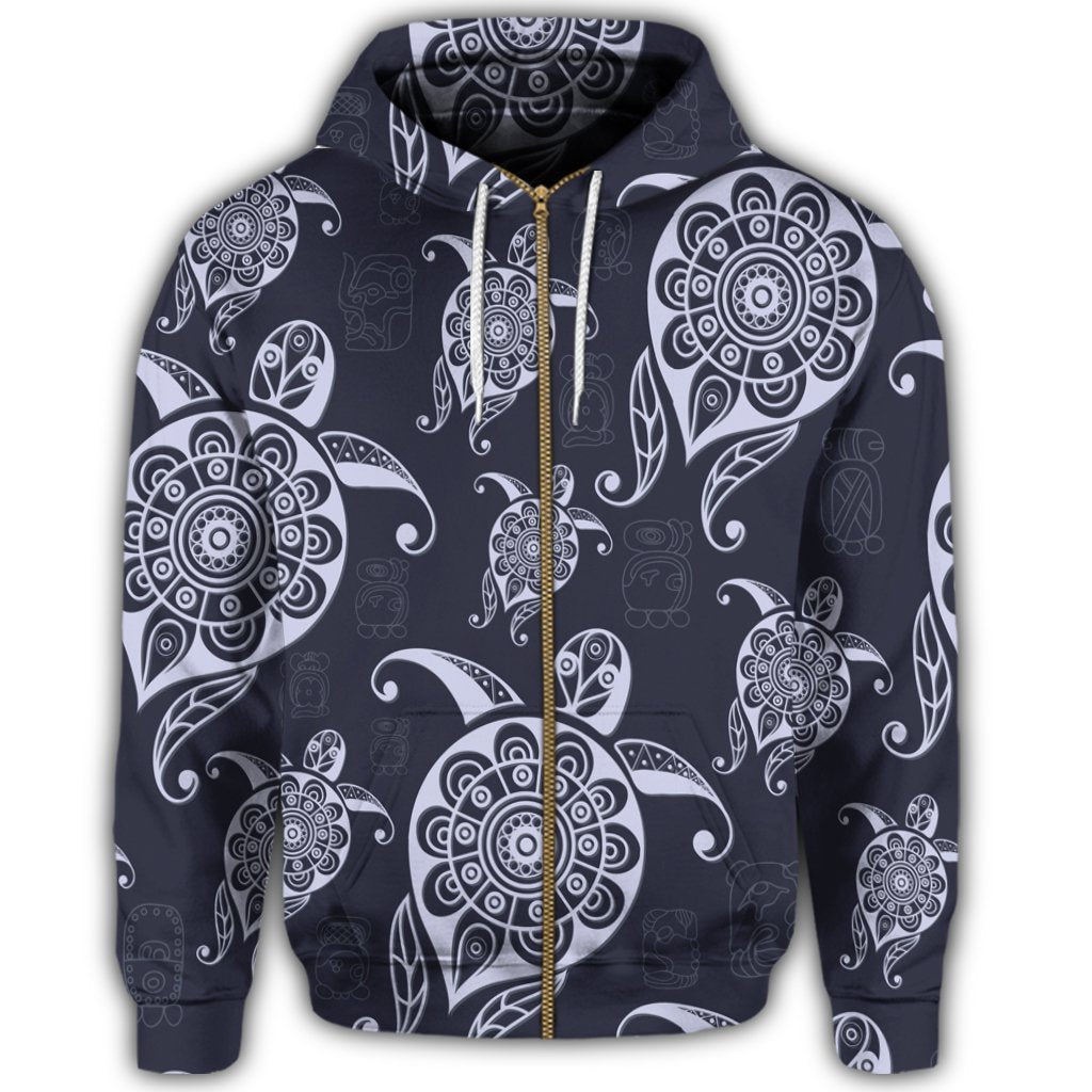 Hawaiian Turtle Pattern Wonderfull Zip Hoodie - Polynesian Pride