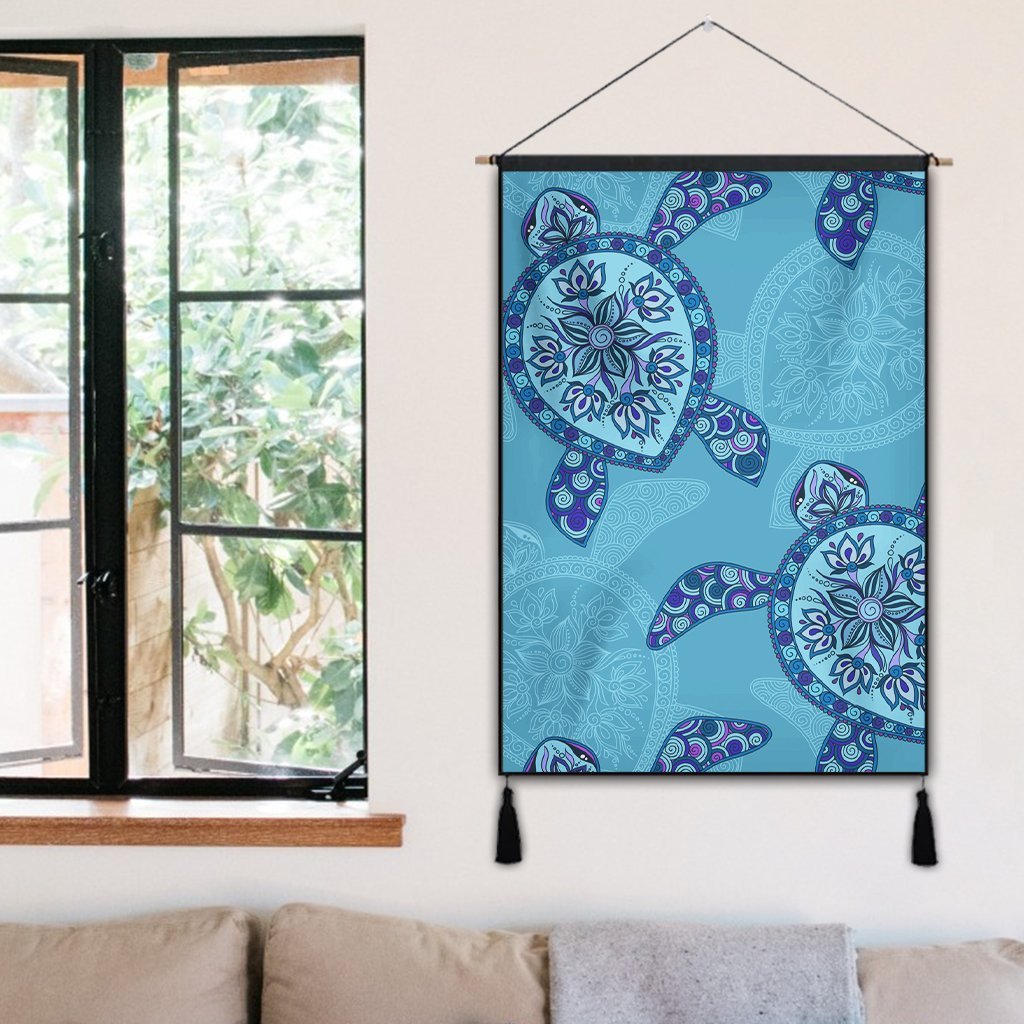 Hawaiian Turtle Plumeria Hanging Poster - AH - Polynesian Pride