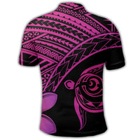 Hawaiian Turtle Plumeria Kakau Polynesian Quilt Polo Shirt Neo Pink - Polynesian Pride