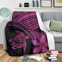 Hawaiian Turtle Plumeria Kakau Polynesian Quilt Premium Blankets Neo Pink AH - Polynesian Pride