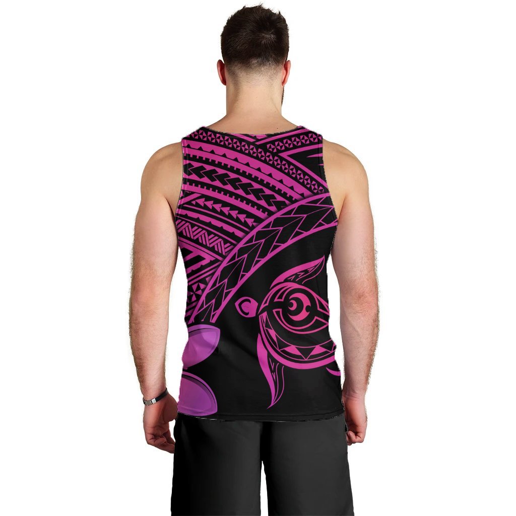 Hawaiian Turtle Plumeria Kakau Polynesian Quilt Tank Top Neo Pink AH - Polynesian Pride