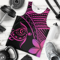 Hawaiian Turtle Plumeria Kakau Polynesian Quilt Tank Top Neo Pink AH - Polynesian Pride