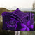 Hawaiian Turtle Plumeria Kakau Polynesian Quilt Hooded Blanket Neo Purple AH - Polynesian Pride