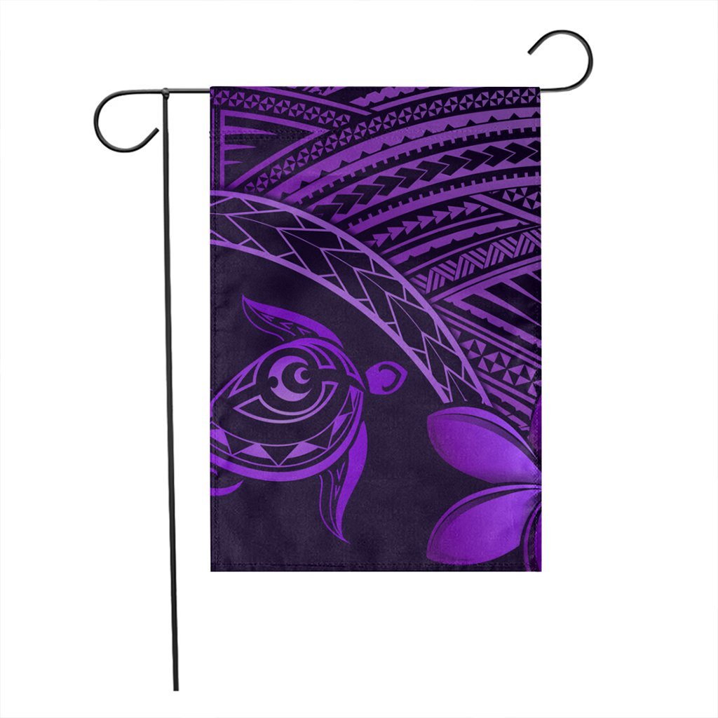 Hawaiian Turtle Plumeria Kakau Polynesian Quilt Flag Neo Purple AH - Polynesian Pride