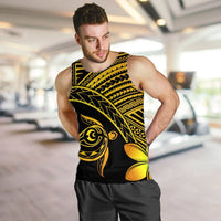 Hawaiian Turtle Plumeria Kakau Polynesian Quilt Tank Top Neo Yellow AH - Polynesian Pride