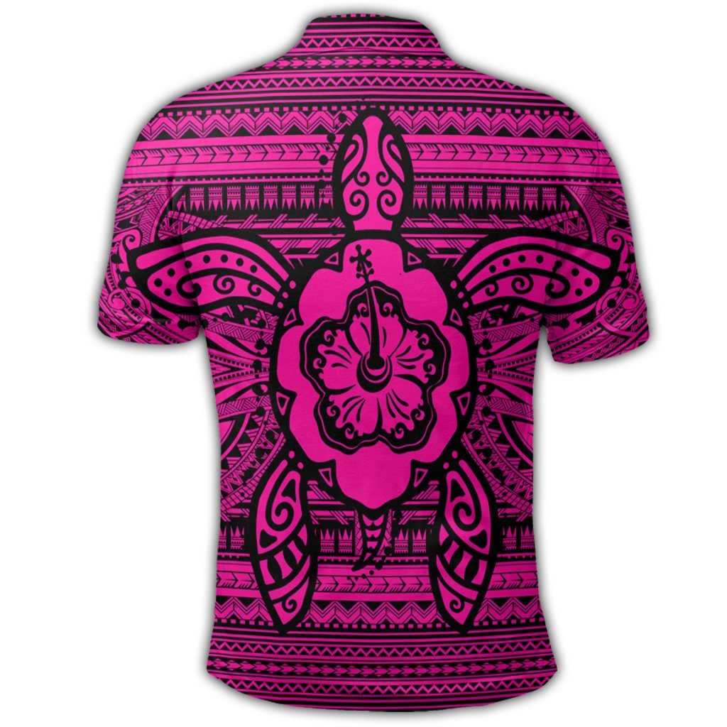 Hawaiian Turtle Polynesian Tribal Polo Shirt Pink - Polynesian Pride