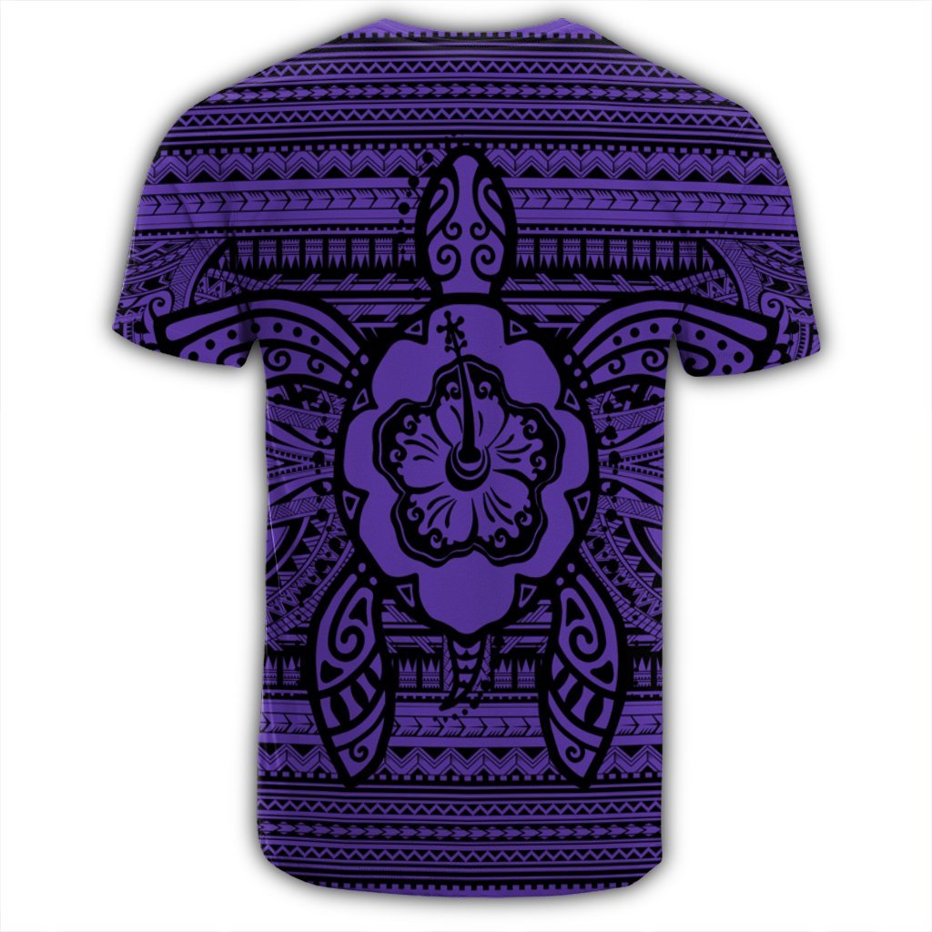 Hawaiian Turtle Polynesian Tribal T Shirt Purple AH - Polynesian Pride