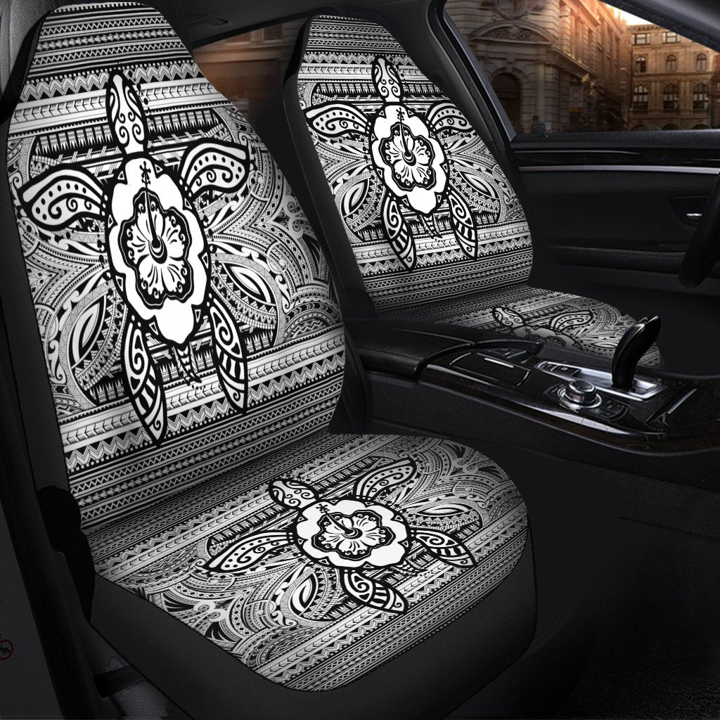 Hawaiian Turtle Polynesian Tribal Car Seat Covers White AH - Polynesian Pride