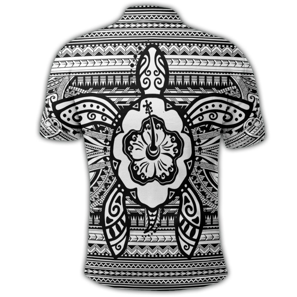 Hawaiian Turtle Polynesian Tribal Polo Shirt White - Polynesian Pride