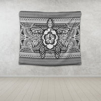 Hawaiian Turtle Polynesian Tribal Tapestry White AH - Polynesian Pride