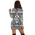 Hawaiian Turtle Polyensian Tribal Hoodie Dress White AH - Polynesian Pride