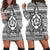 Hawaiian Turtle Polyensian Tribal Hoodie Dress White AH Black - Polynesian Pride