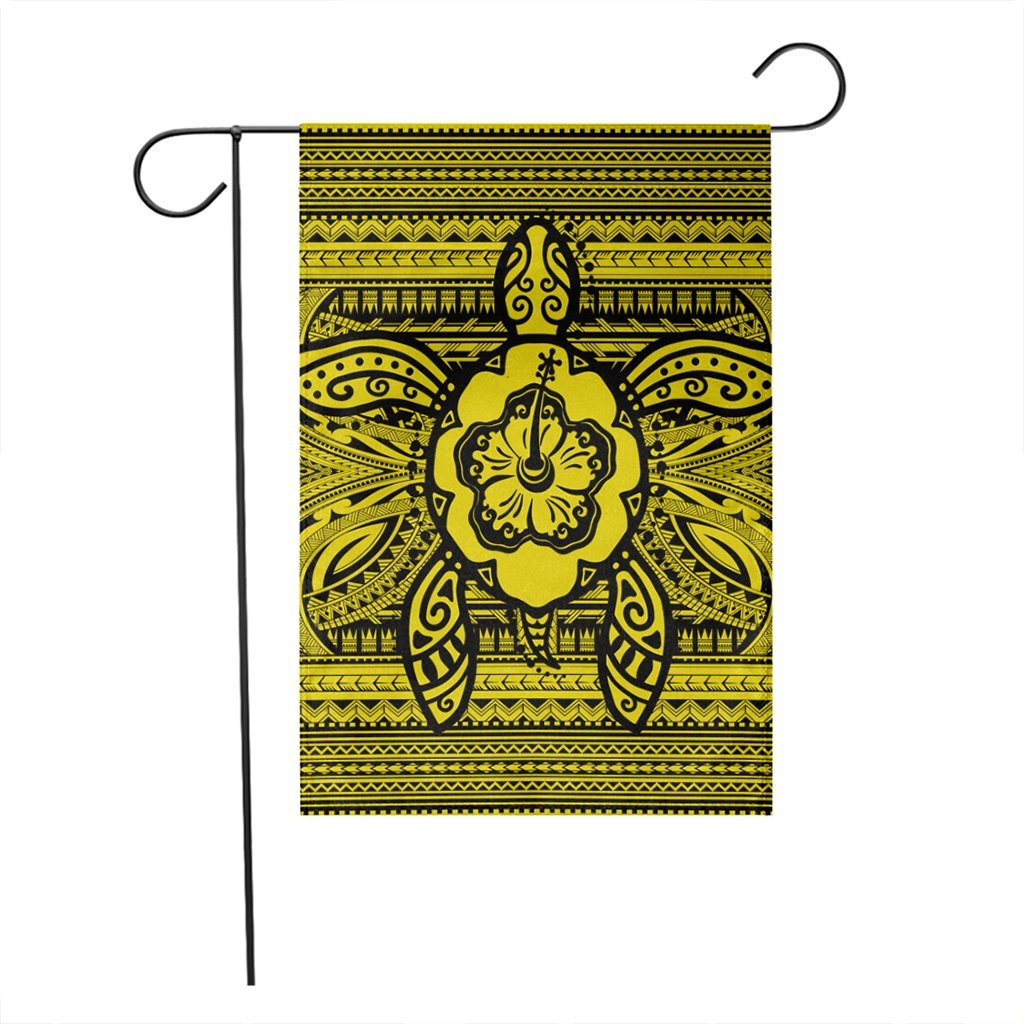 Hawaiian Turtle Polynesian Tribal Flag Yellow AH - Polynesian Pride