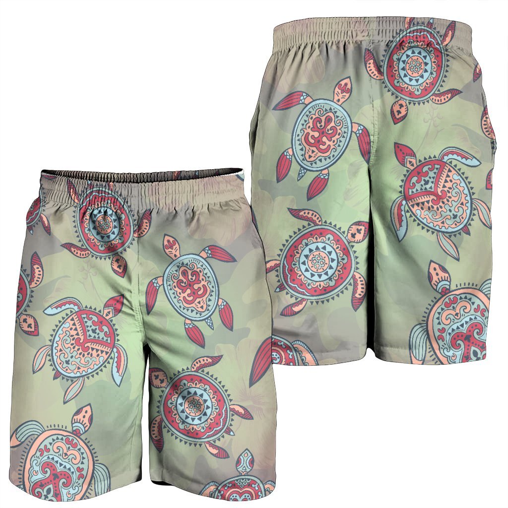 Hawaiian Turtle Polynesian Men's Shorts - AH - Polynesian Pride