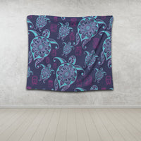 Hawaiian Turtle Polynesian Neon Tapestry - AH - Polynesian Pride