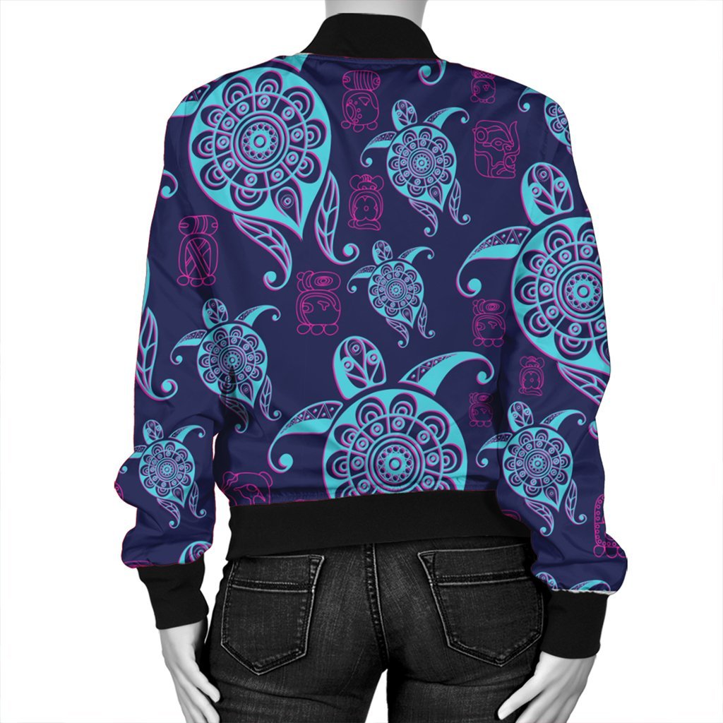 Hawaiian Turtle Polynesian Neon Bomber Jacket - AH - Polynesian Pride