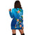 Hawaiian Tuttle And Plumeria Flower In The Sea Polynesian Hoodie Dress - AH - Polynesian Pride