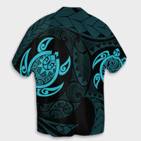 Hawaiian Two Turtle Polynesian Hawaiian Shirt Blue AH - Polynesian Pride