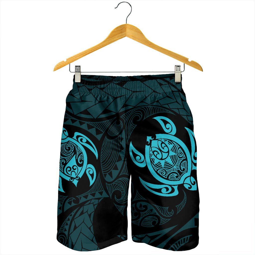 Hawaiian Two Turtle Polynesian Men's Shorts Blue AH - Polynesian Pride