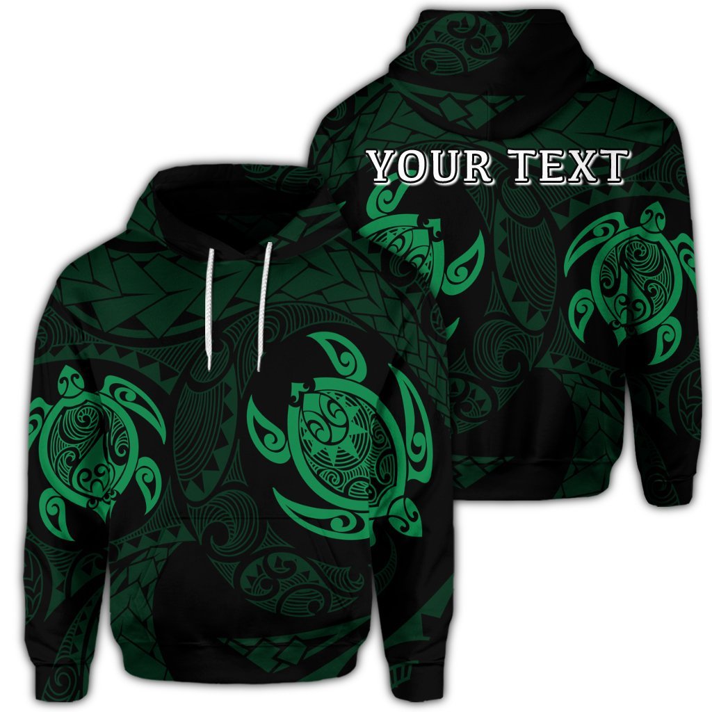 Custom Hawaiian Two Turtle Polynesian Hoodie Green Unisex Art - Polynesian Pride