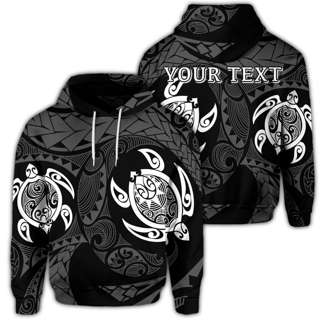 Custom Hawaiian Two Turtle Polynesian Hoodie White Unisex Art - Polynesian Pride