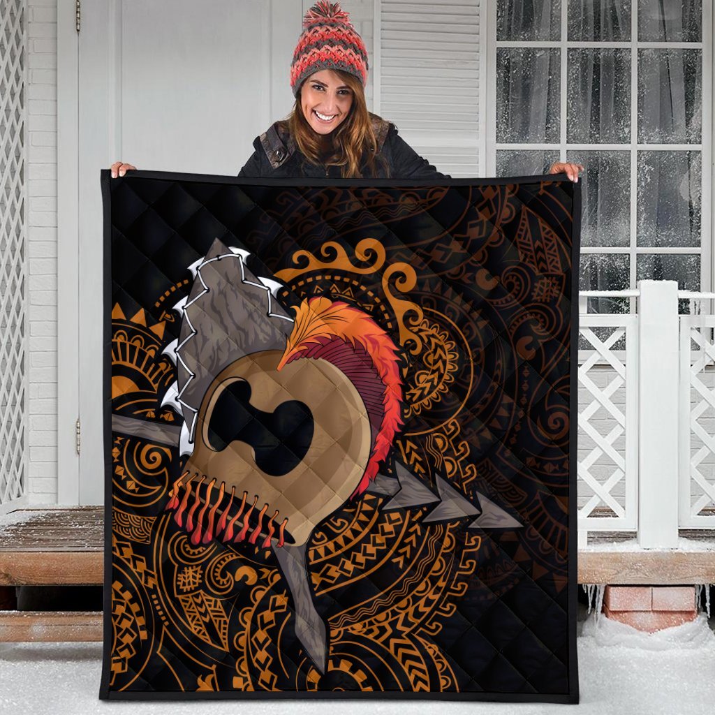 Hawaiian Warrior Helmet Kanaka Polynesian Premium Quilts - AH - Polynesian Pride