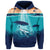 Custom Hawaiian Whale and Turtle In Sunset Polynesian Hoodie - Polynesian Pride