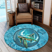 Hawaiian Whirlpool Turtle Polynesian Round Carpet - AH - Polynesian Pride