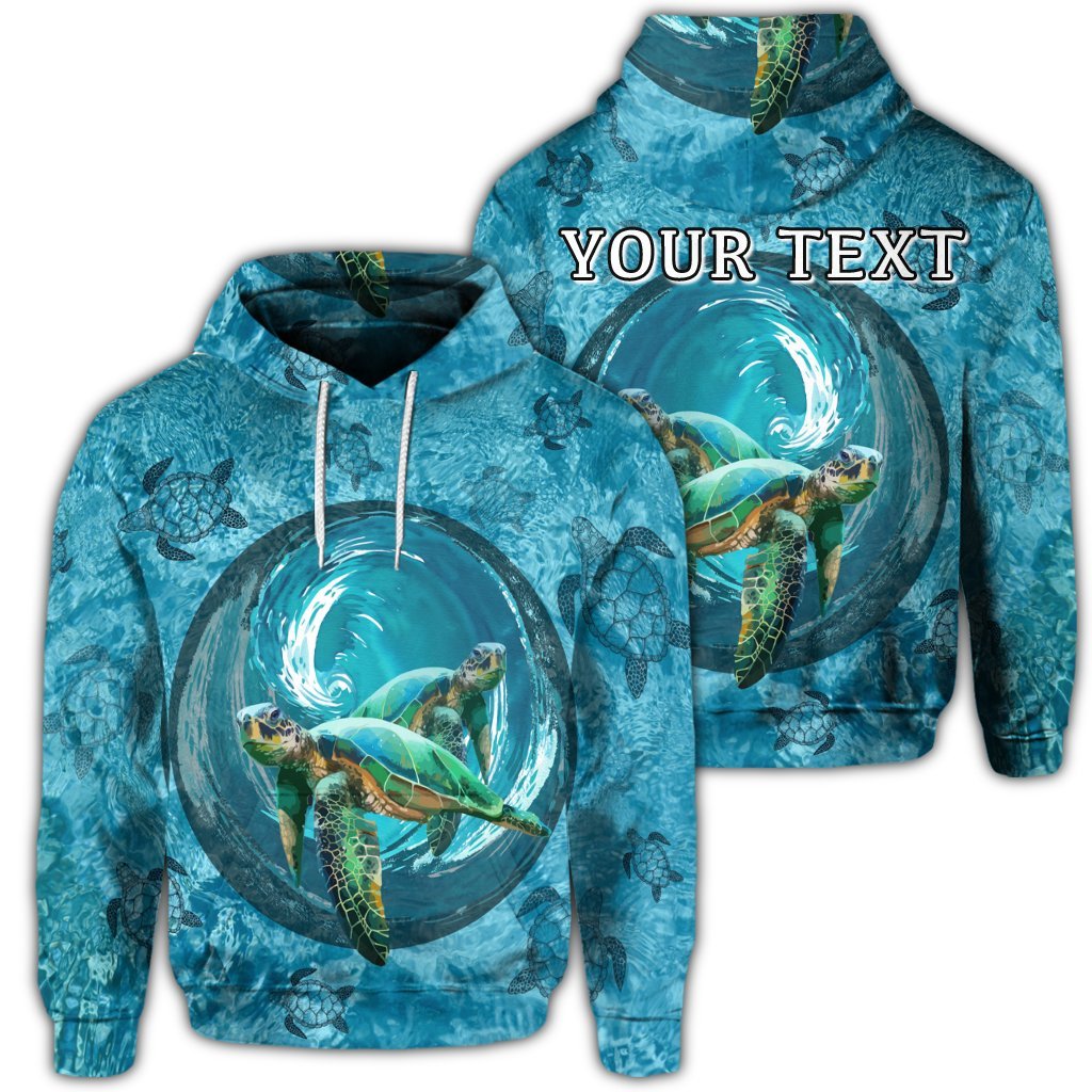 Custom Hawaiian Whirlpool Turtle Polynesian Hoodie Unisex Art - Polynesian Pride