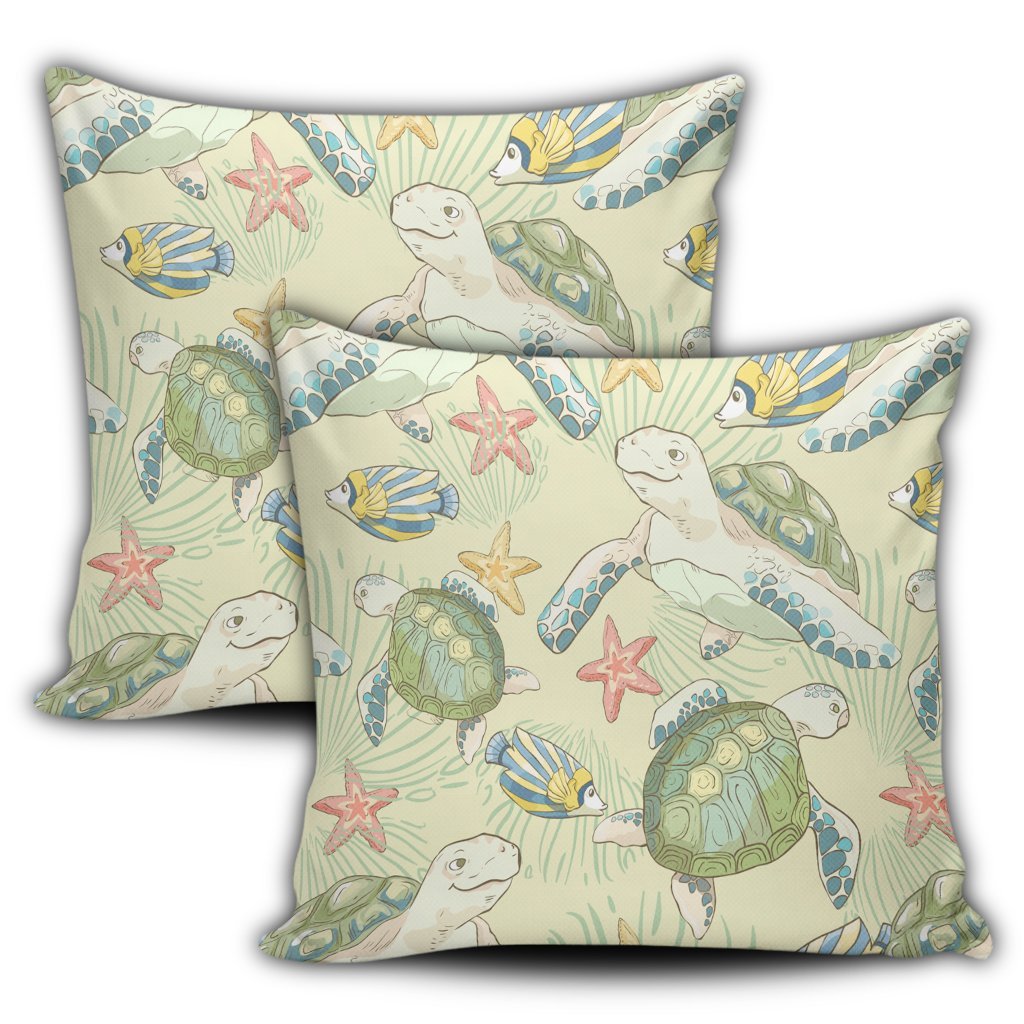 Hawaiian World Animals In Sea Pillow Covers - AH - Polynesian Pride