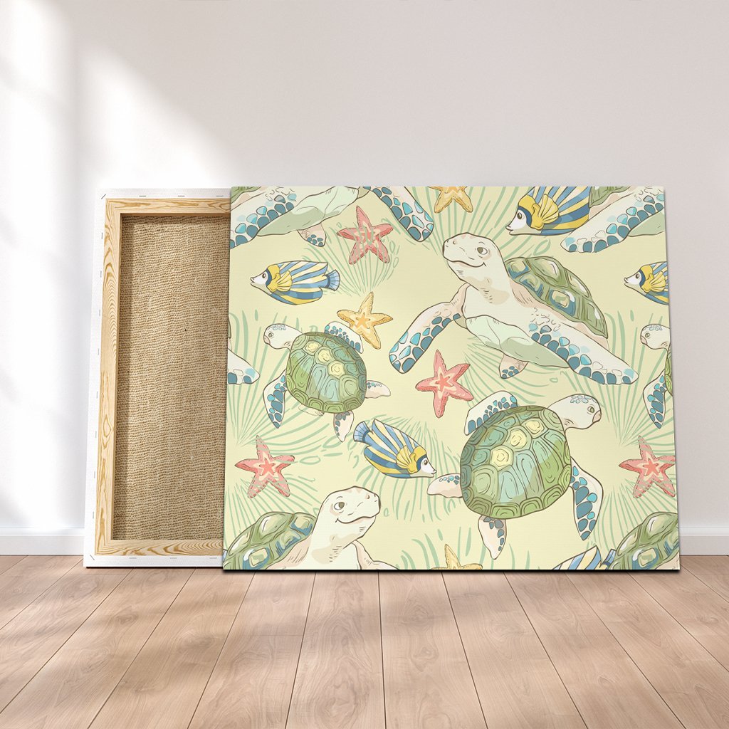 Hawaiian World Animals In Sea Canvas - AH Canvas Poly-cotton - Polynesian Pride