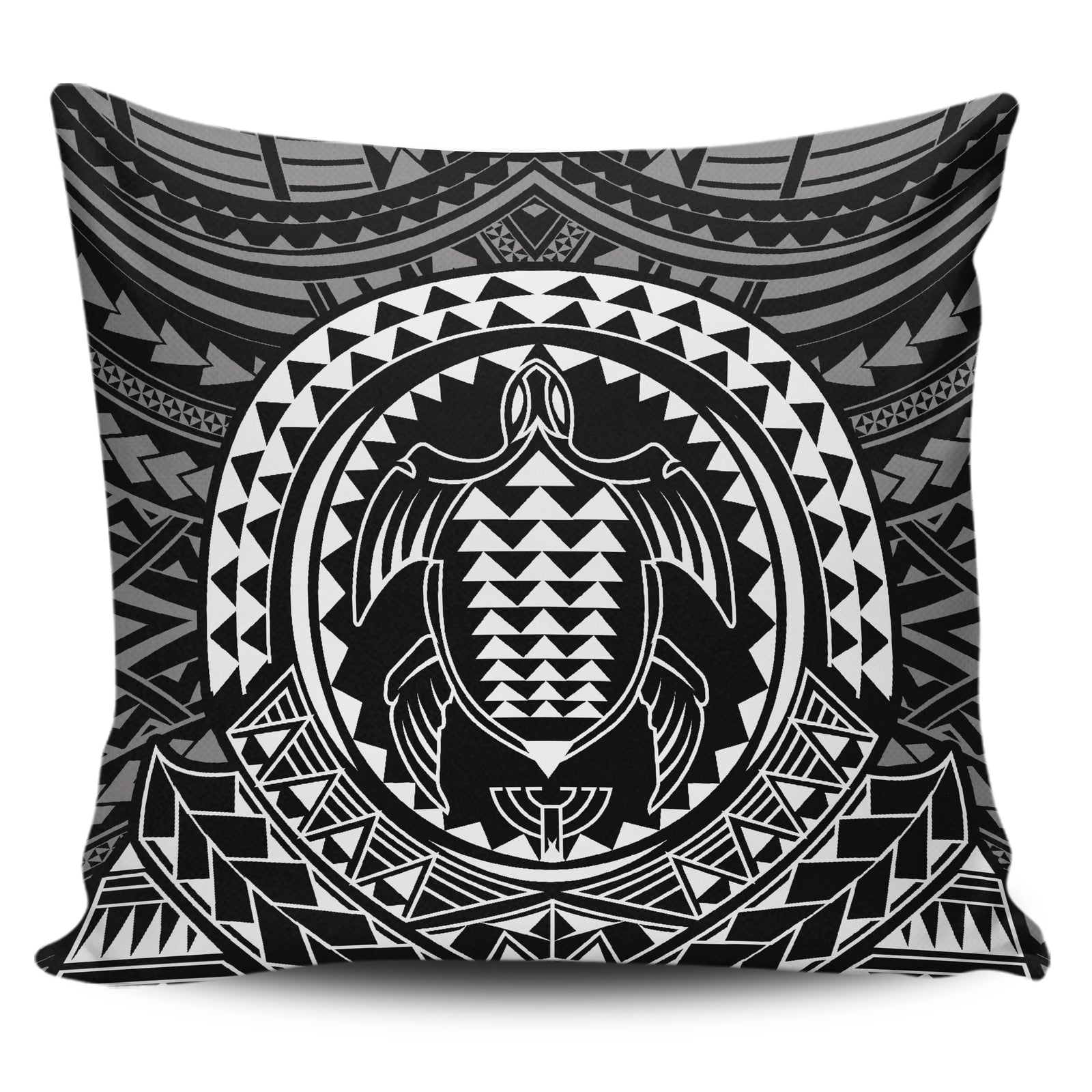 Hawaiian Kakau Honu Arc White Polynesian Pillow Covers One Size Zippered Pillow Case 18"x18"(Twin Sides) White - Polynesian Pride