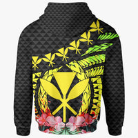 Hawaii Hoodie Polynesian Pattern With Flag - Polynesian Pride