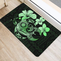 Hibiscus Plumeria Mix Polynesian Turtle Door Mat Green AH - Polynesian Pride