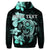 Custom Hibiscus Plumeria Mix Polynesian Turtle Hoodie Turquoise - Polynesian Pride