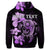 Custom Hibiscus Plumeria Mix Polynesian Turtle Hoodie Violet - Polynesian Pride