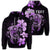 Custom Hibiscus Plumeria Mix Polynesian Turtle Hoodie Violet Unisex Art - Polynesian Pride