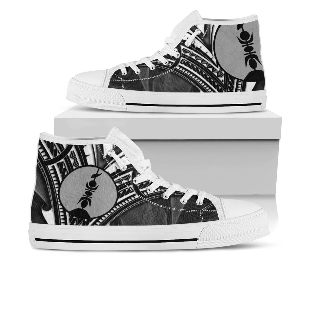 New Caledonia High Top Shoes - Cross Style Unisex White - Polynesian Pride