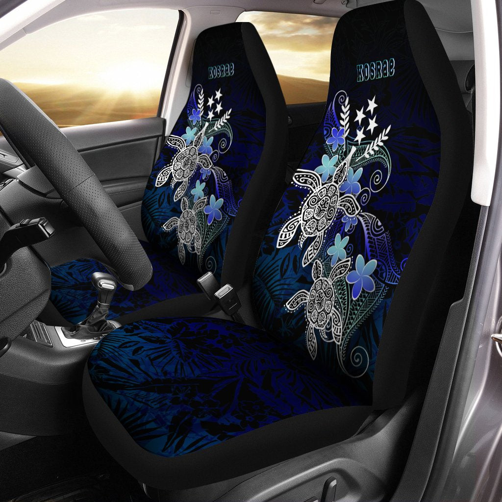 Kosrae Polynesian Car Seat Covers - Blue Turtle Couple Universal Fit Blue - Polynesian Pride