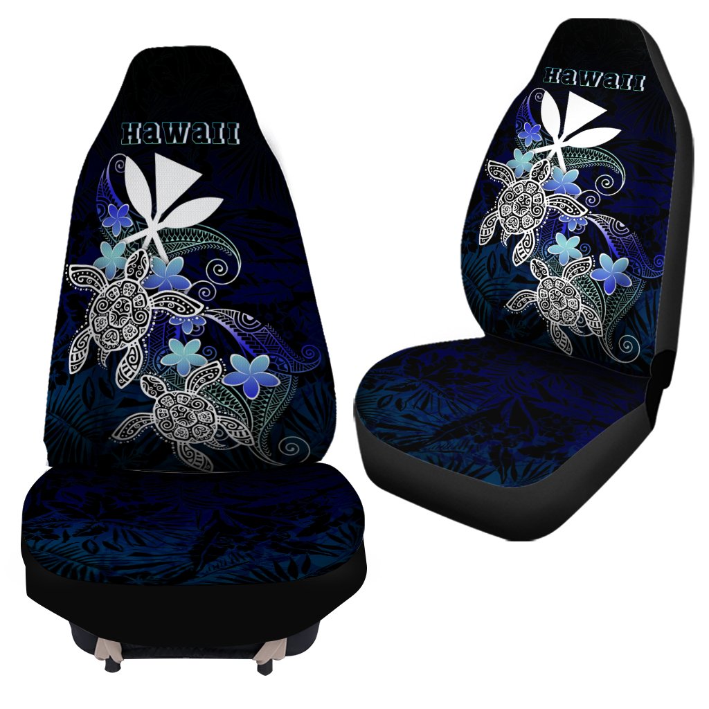 Hawaii Polynesian Car Seat Covers - Blue Turtle Couple - Polynesian Pride