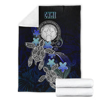 CNMI Polynesian Premium Blanket - Blue Turtle Couple - Polynesian Pride